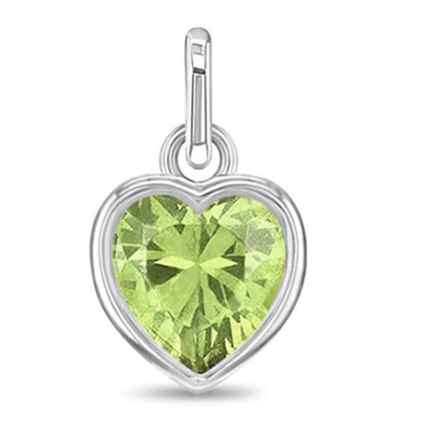 Sterling Silver Bar Necklace with Cross and CZ Birthstone Heart for Kids