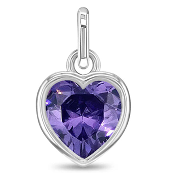 Sterling Silver Bar Necklace with Cross and CZ Birthstone Heart for Kids