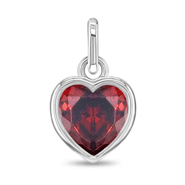 Sterling Silver Bar Necklace with Cross and CZ Birthstone Heart for Kids