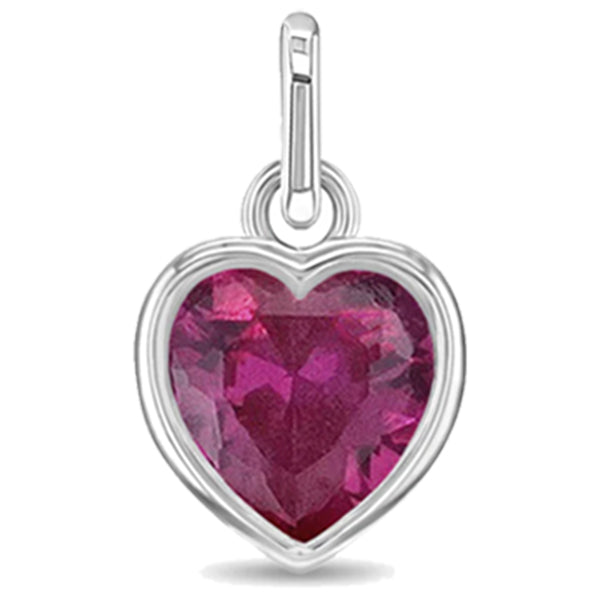 Sterling Silver Bar Necklace with Cross and CZ Birthstone Heart for Kids