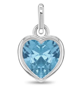 Sterling Silver Bar Necklace with Cross and CZ Birthstone Heart for Kids