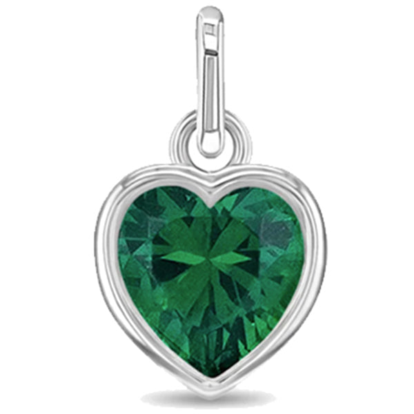 Sterling Silver Bar Necklace with Cross and CZ Birthstone Heart for Kids