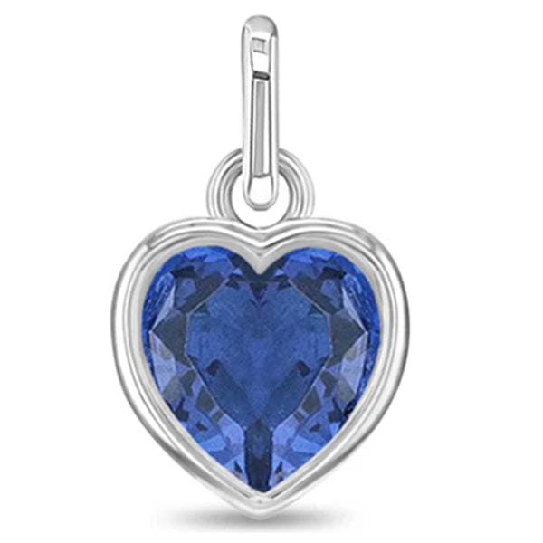 Sterling Silver Children's Bar Necklace with CZ Birthstone Heart for Kids