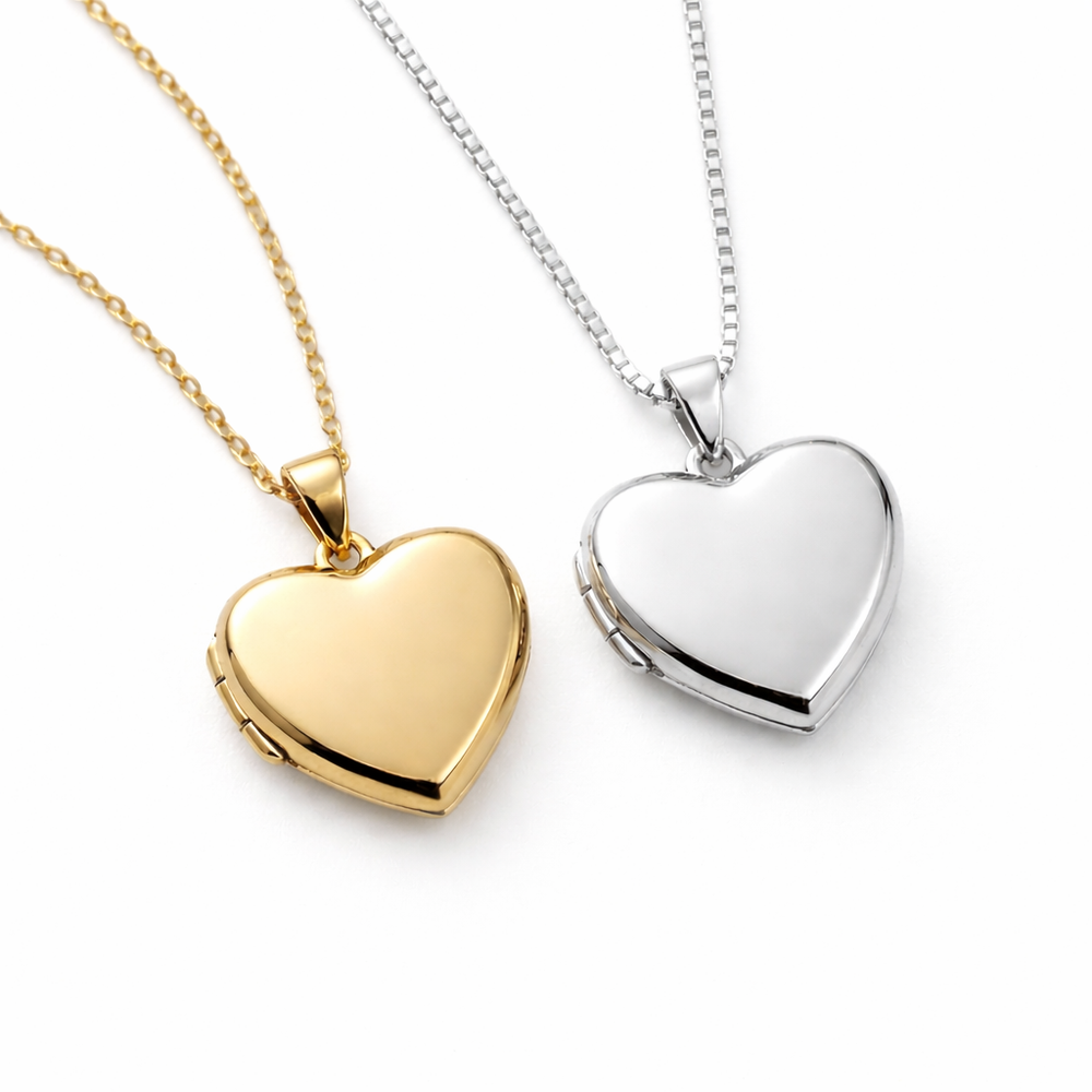 14K Gold-Plated Girls Personalized Heart Locket Necklace – Cherished ...