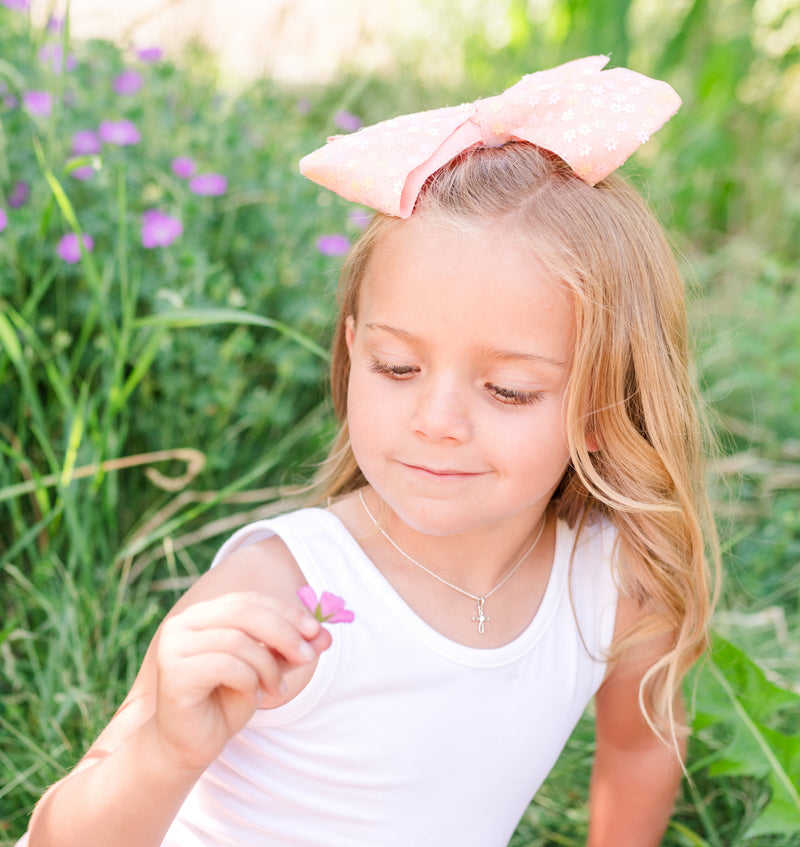 Sterling Silver Children's Infinity Cross Necklace for Kids - Cherished Moments Jewelry