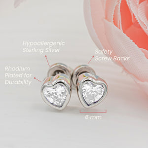 Aurora Tears Birthstone Stud Earrings/Rings Love Heart 925