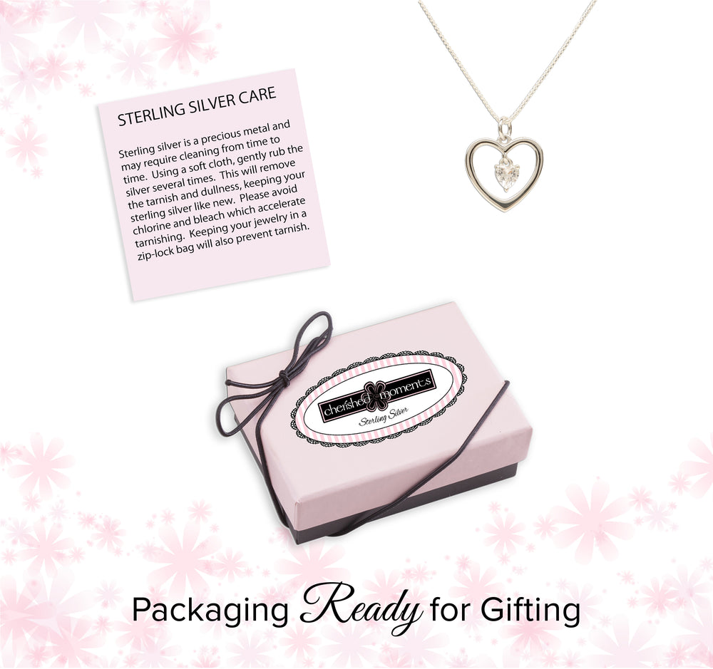 Sterling silver, heart shaped necklace, birthstone necklace, children’s birthday gift, birthstone for girls, heart birthstone, dangling heart necklace, birthstone keepsake, special birthday gift