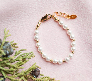 Baby Girl Pearl Bracelet - Natural Shell Pearl Jewelry For 2-11 Years Old