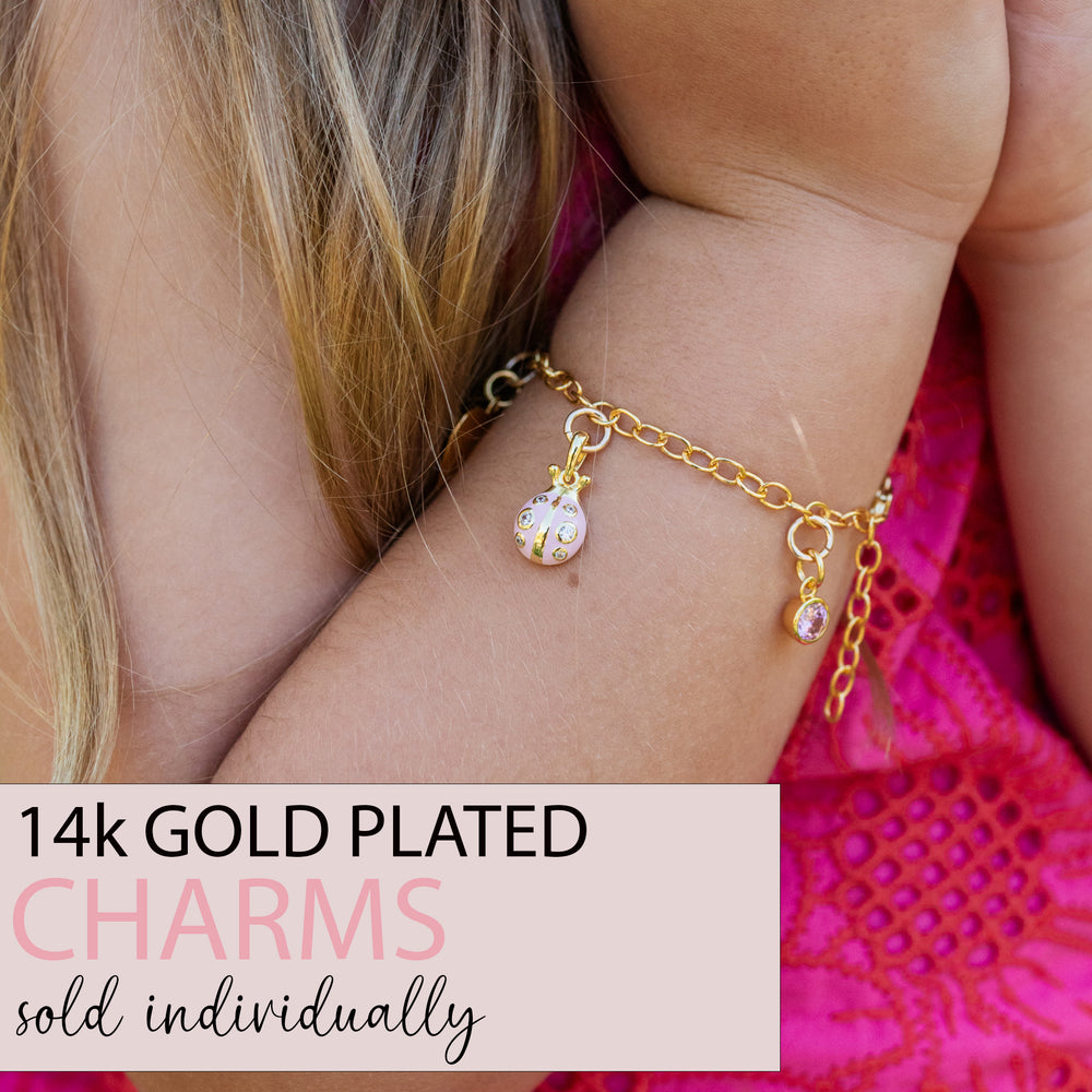 14K Gold-Plated Charms for Bracelets or Necklaces, Individual Charms