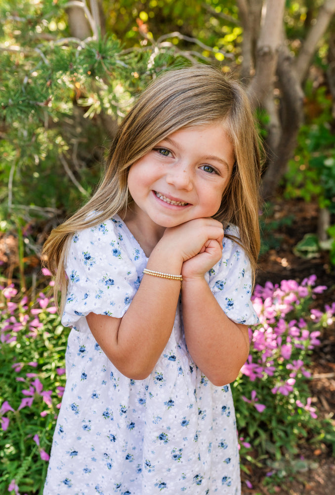 Sterling Silver 4mm Beaded Bracelet Bracelet for Little Girls, Kids, Teens and Women