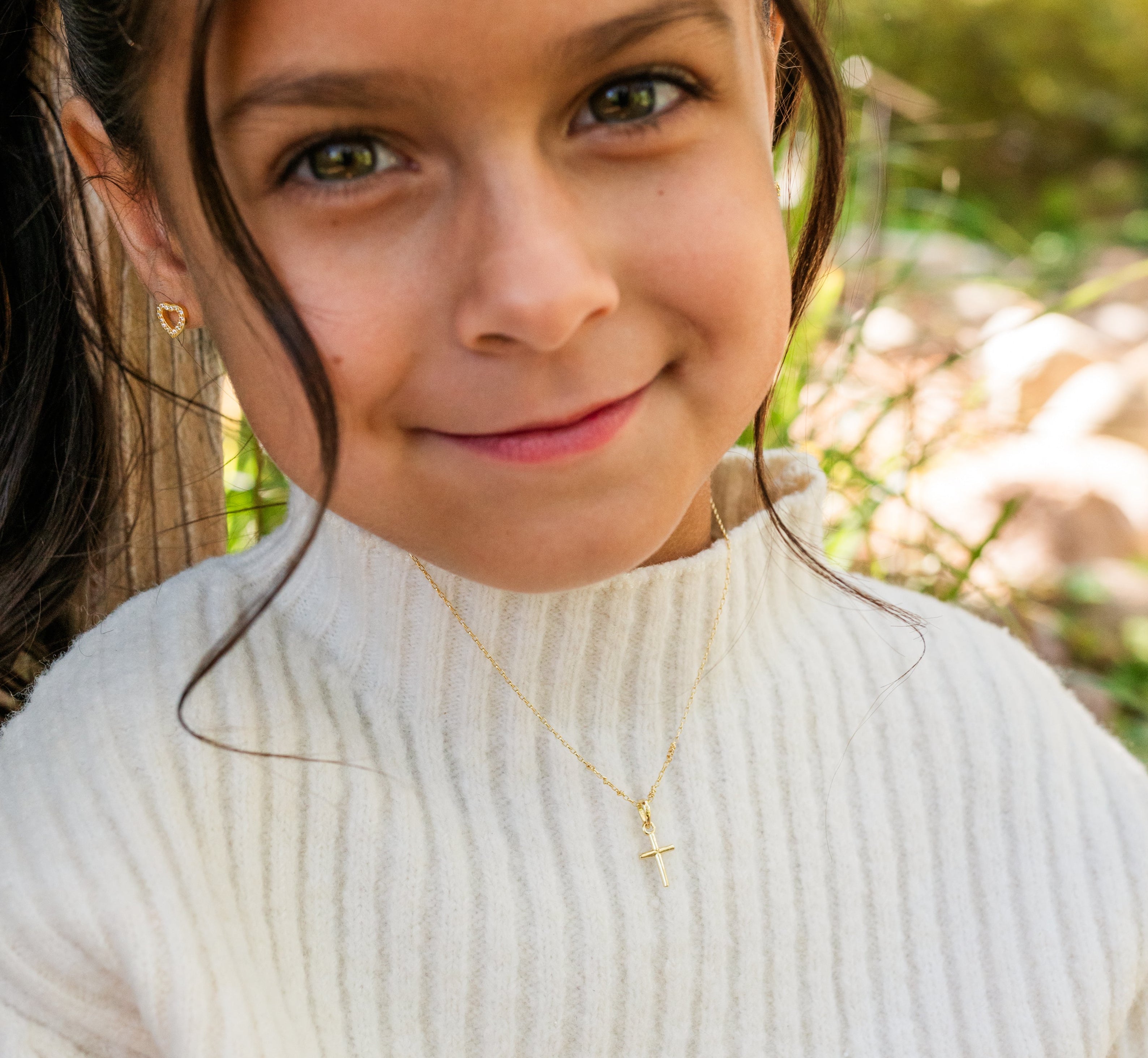 Children's Simply Faithful Cross Necklace in 14K Gold-Plated