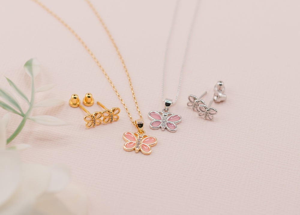 Sterling Silver Butterfly Necklace for Kids