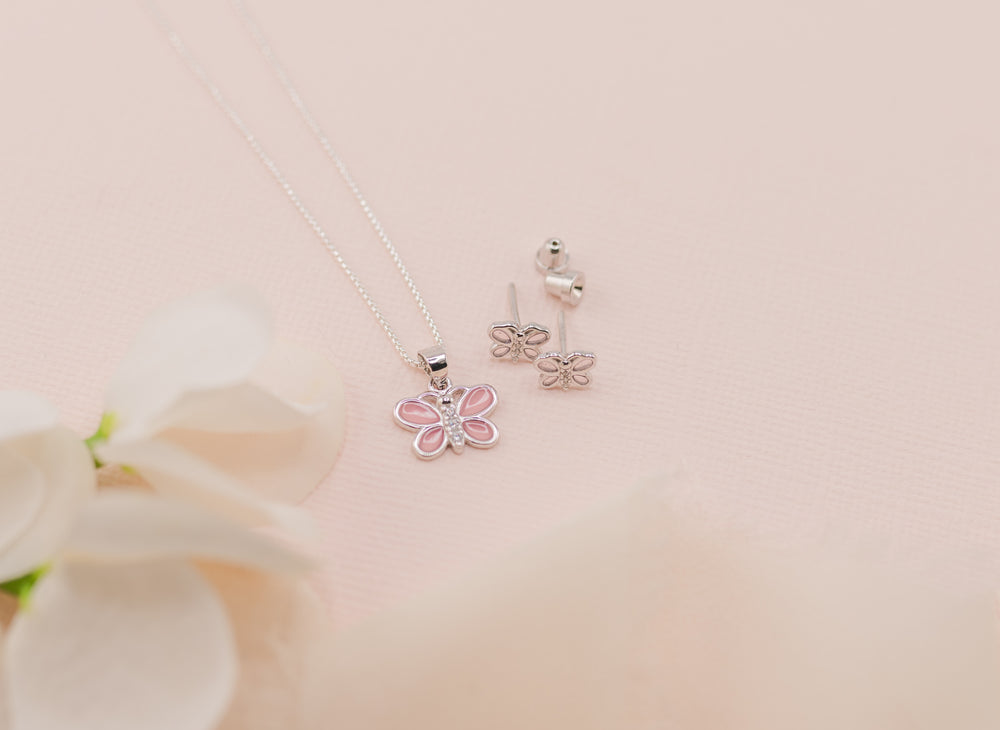Sterling Silver Butterfly Necklace for Kids