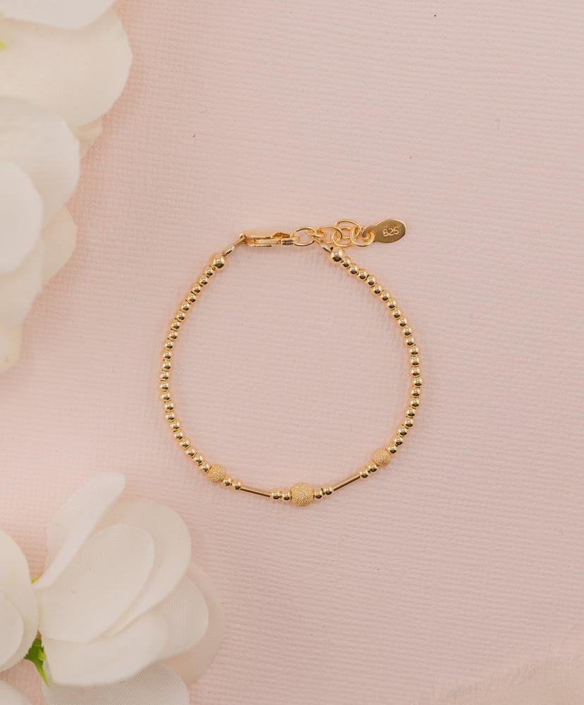 14K Gold-Plated Keepsake Bracelet for Baby, Toddler, or Little Girls