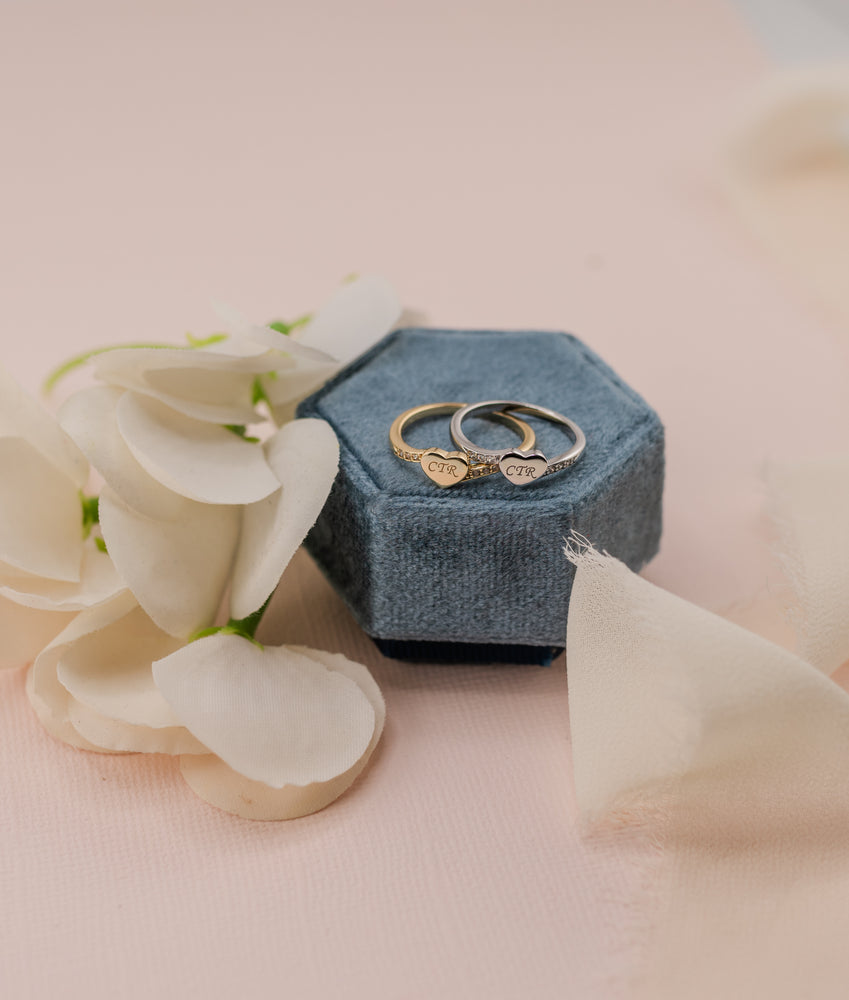 Sterling Silver Heart CTR Ring w/ CZs for Kids, Little Girls, Teens and Missionary