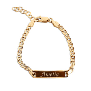 Sterling Silver or 14K Gold Plated ID Bracelet for Engraving for