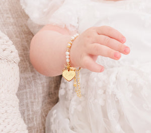 14K Gold-Plated Baby to Bride Baptism Bracelet Gift Infant Baby