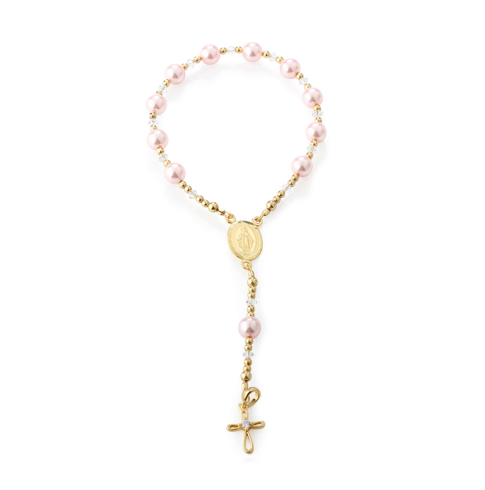 14K Gold-Plated Pink Baby Rosary Baptism Gift – Cherished Moments
