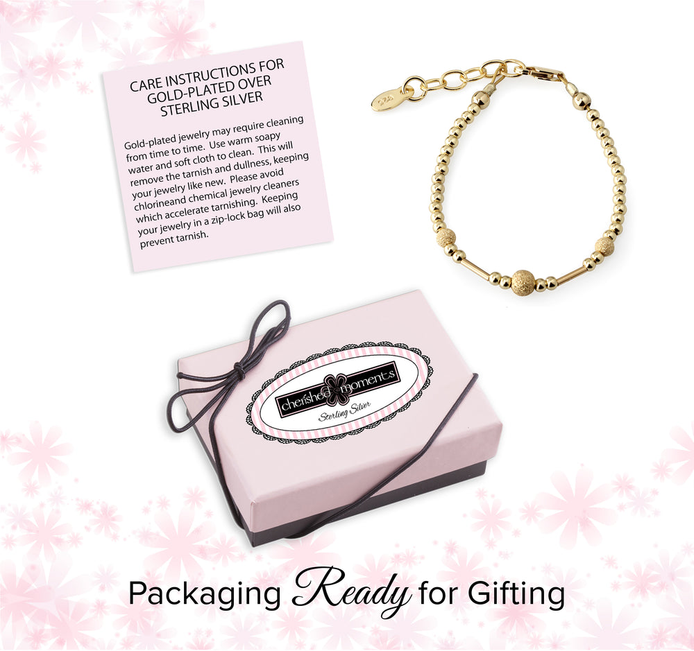 14K Gold-Plated Keepsake Bracelet for Baby, Toddler, or Little Girls