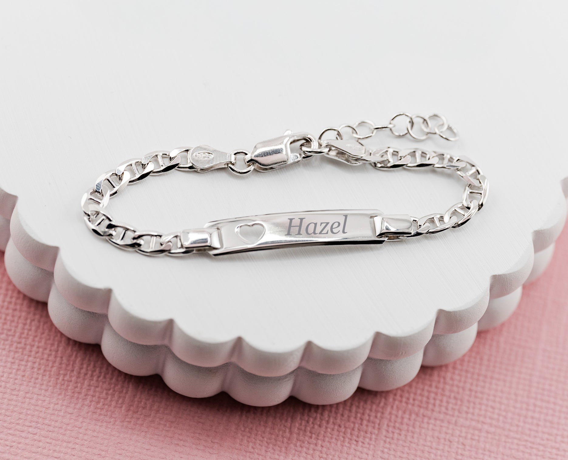 Sterling Silver and 14K Gold-Plated Heart ID Bracelet for Little