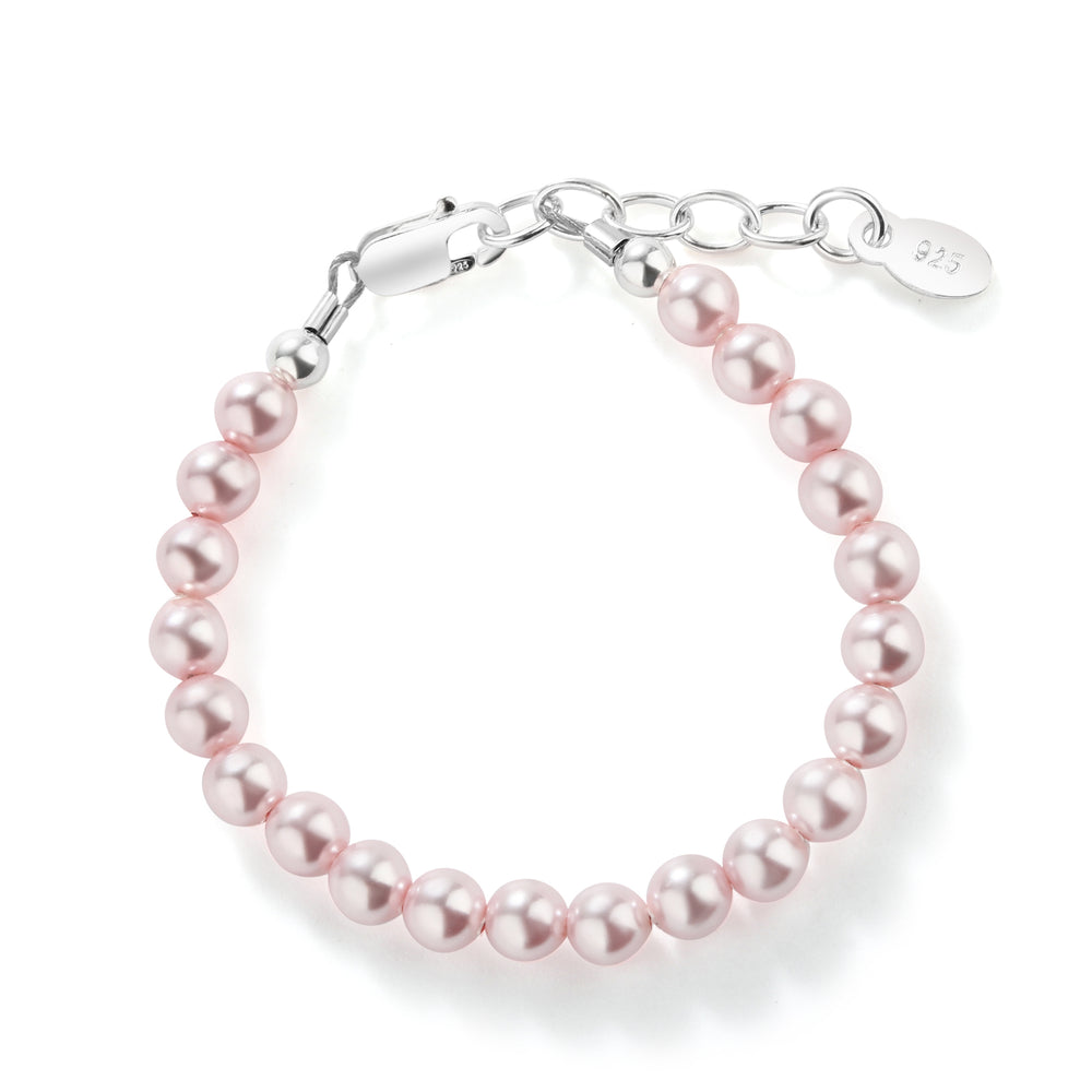 Baby Girl’s Pearl Bracelet – 925 Sterling Silver Adjustable Cultured Pearl Strand For Toddlers & Teens
