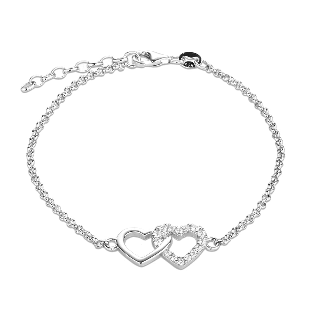 Mom and Me Bracelet Set - Silver Hearts