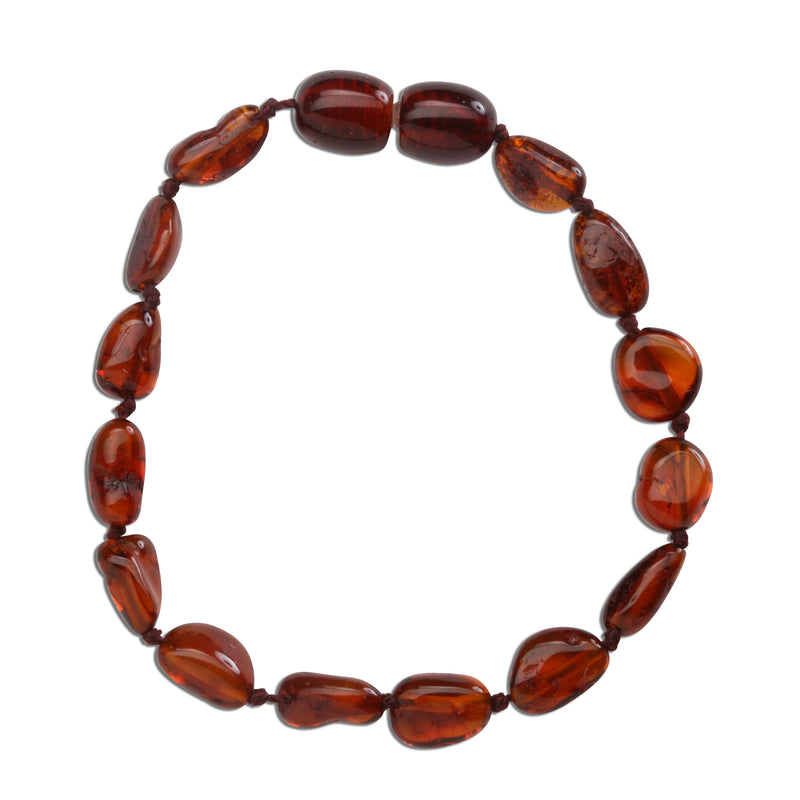 Amber Teething Bracelet for Teething Babies and Toddlers (Dark Cherry) - Cherished Moments Jewelry
