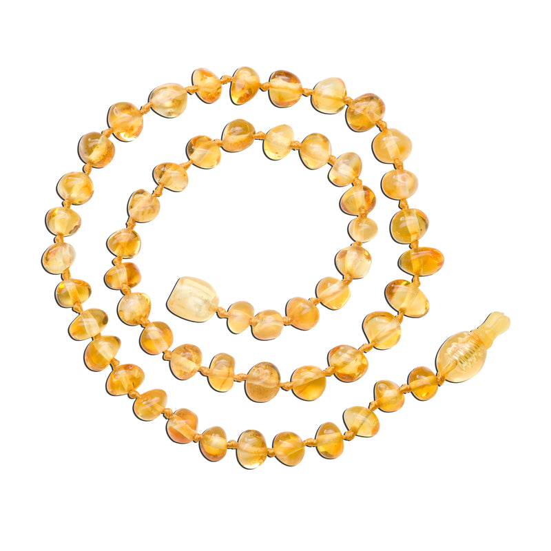 Amber Teething Necklace for Teething Babies or Toddlers (Lemon) - Cherished Moments Jewelry