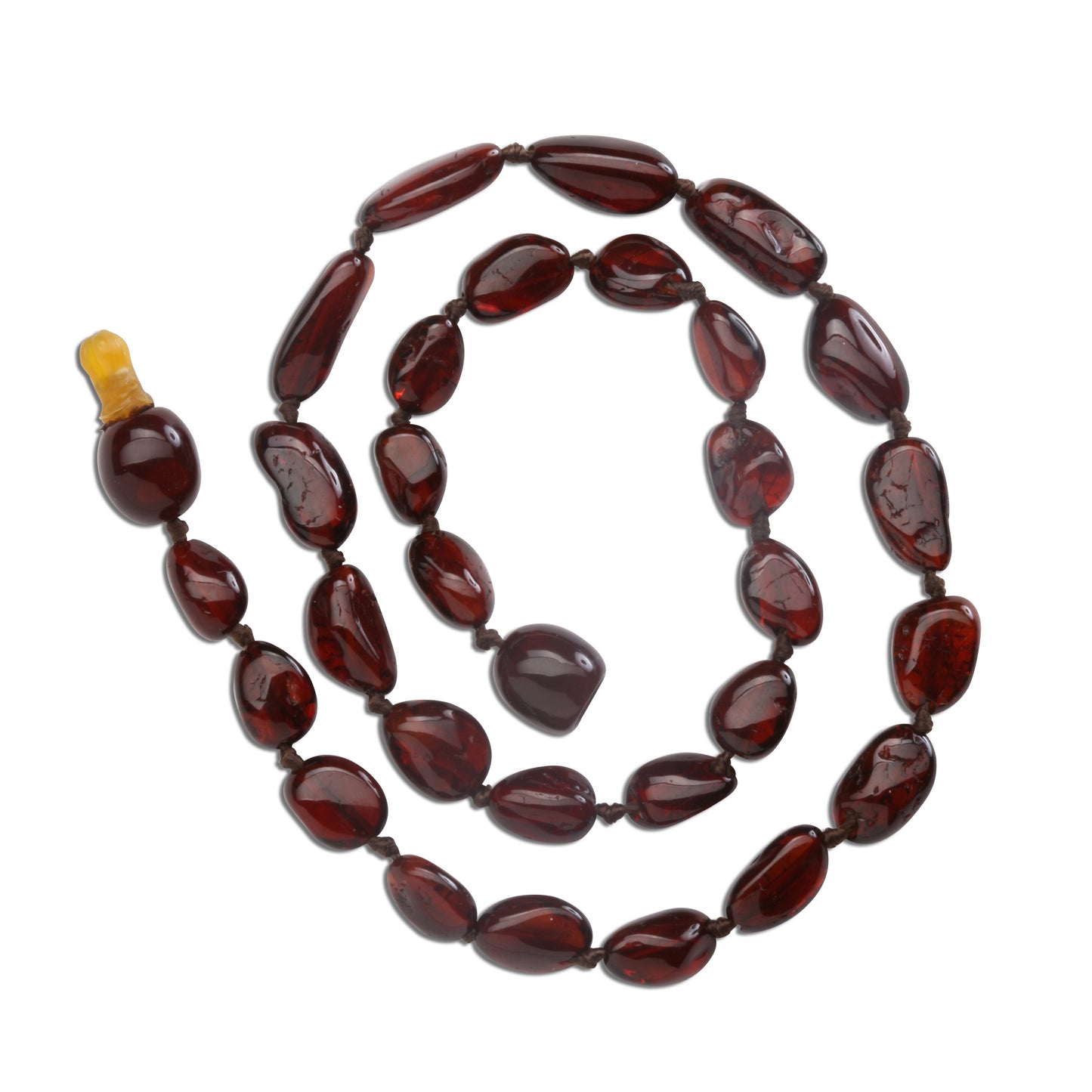 Amber Teething Necklace for Teething Babies and Toddlers (Dark Cherry) - Cherished Moments Jewelry