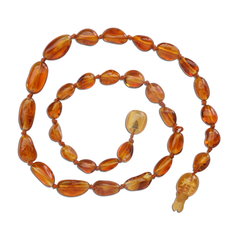 Amber Teething Necklace - Honey Polished (ATNP-Honey) - Cherished Moments Jewelry