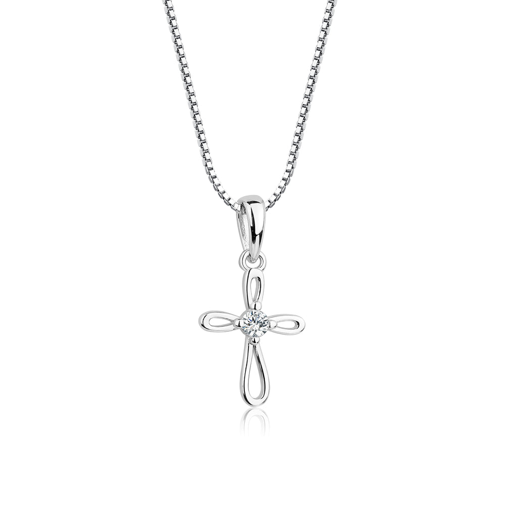 Girls Sterling Silver Children's Cross Necklace First Communion