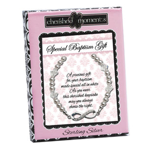 Sterling Silver LDS Baptism Infinity Bracelet for Girls Baptism