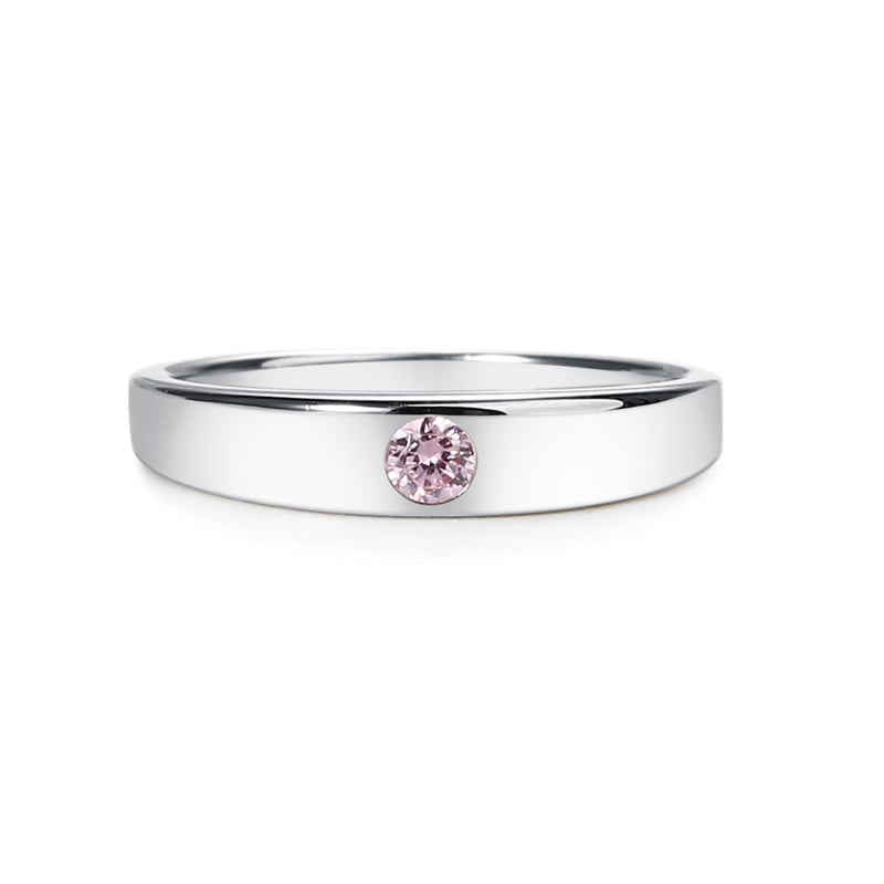 Sterling Silver Baby Ring with Pink CZ (BR-04-Pink) - Cherished Moments Jewelry