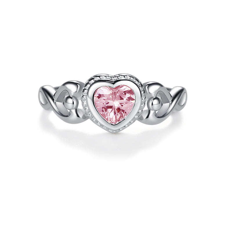 Sterling Silver Heart Birthstone Baby Ring for Kids - Cherished Moments Jewelry
