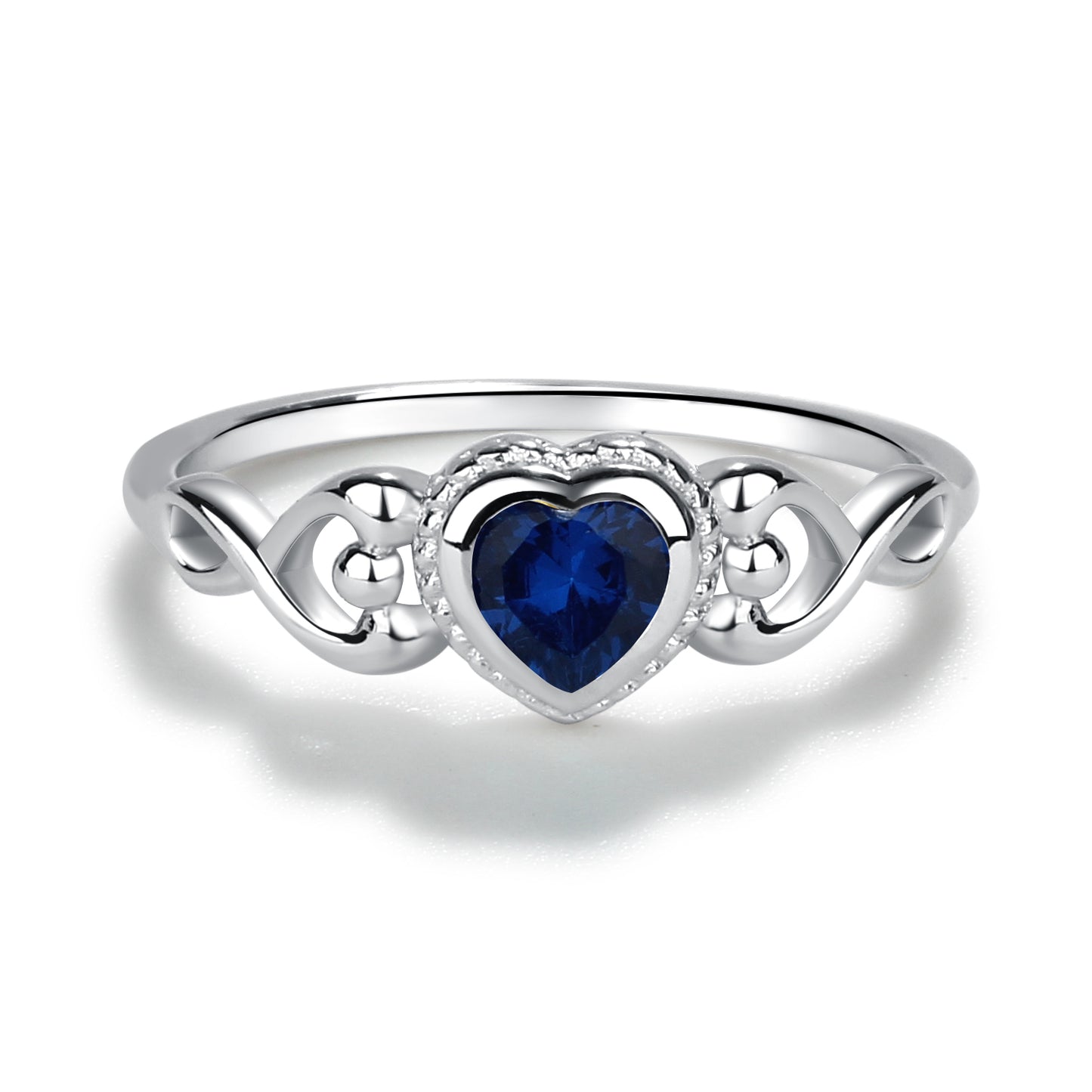Sterling Silver Heart Birthstone Baby Ring for Kids - Cherished Moments Jewelry