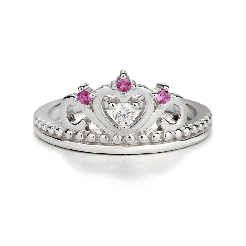 Sterling Silver Tiara Baby Ring with CZs for Kids - Cherished Moments Jewelry