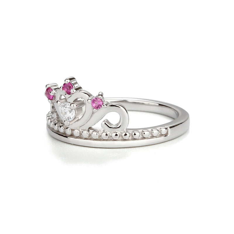 Sterling Silver Tiara Baby Ring with CZs for Kids - Cherished Moments Jewelry