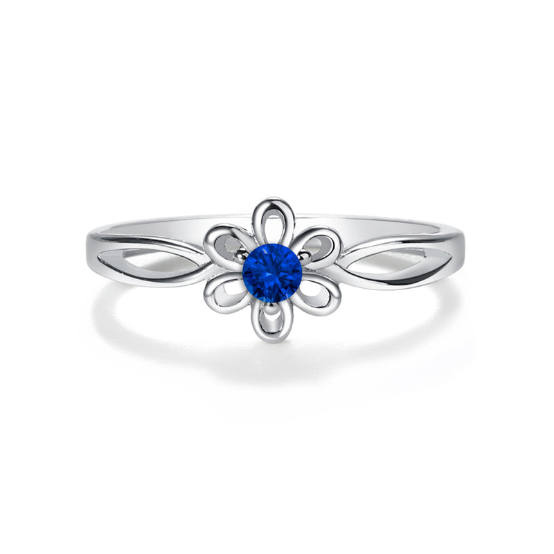 Sterling Silver Daisy Birthstone Baby Ring for Kids - Cherished Moments Jewelry