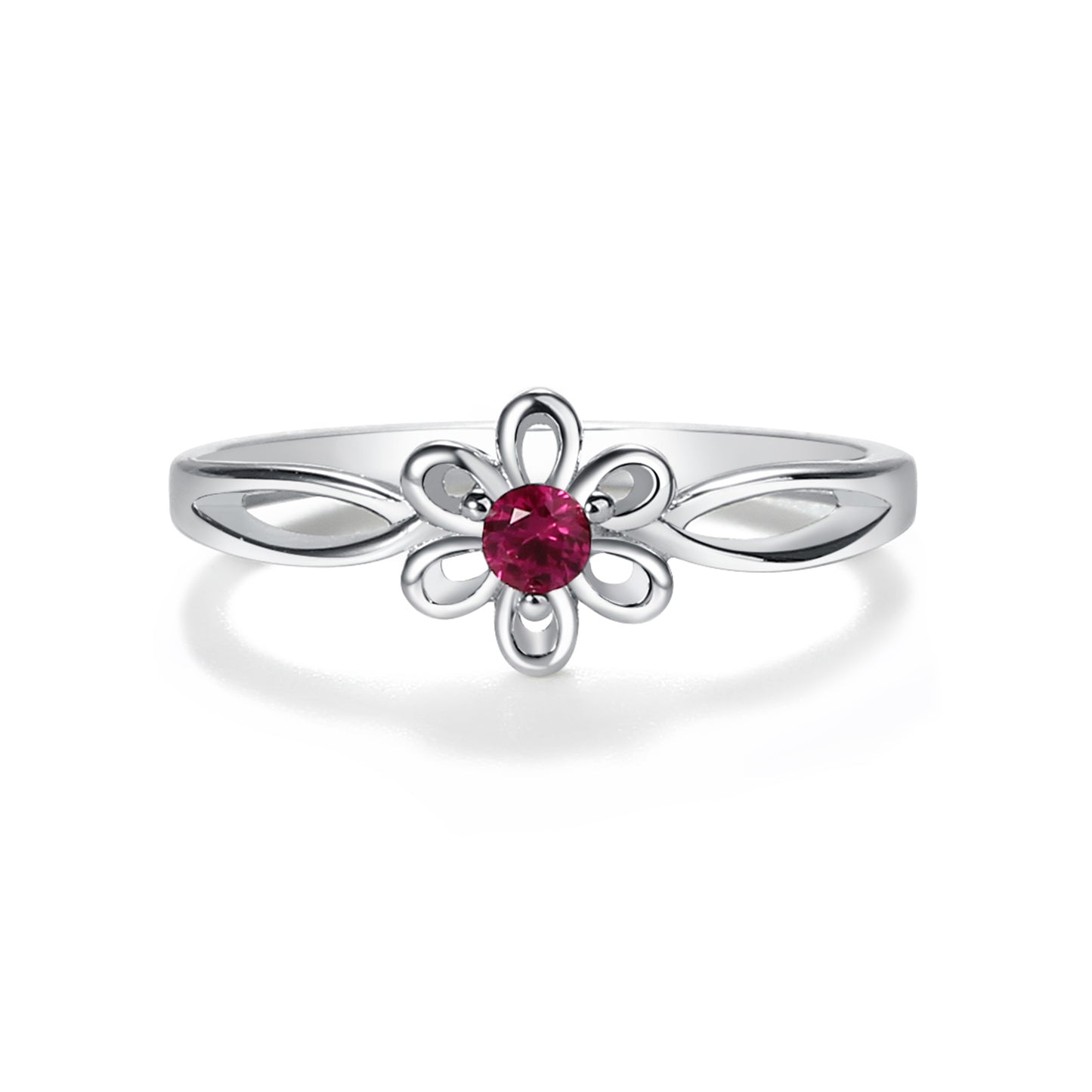 Sterling Silver Daisy Birthstone Baby Ring for Kids - Cherished Moments Jewelry