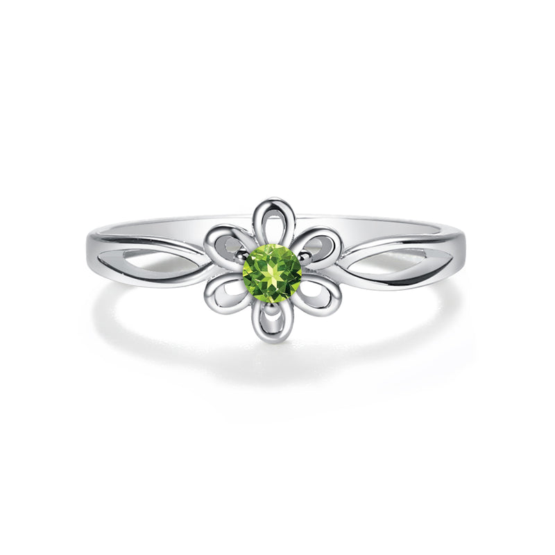 Sterling Silver Daisy Birthstone Baby Ring for Kids - Cherished Moments Jewelry