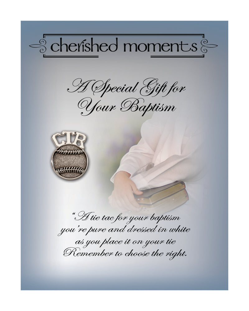 LDS Baptism CTR Baseball Tie Pin for Boys