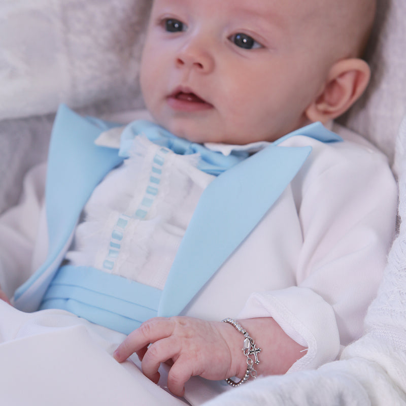 Boy's Baptism to Bride® Sterling Silver Baptism Bracelet for Baby Boy - Cherished Moments Jewelry