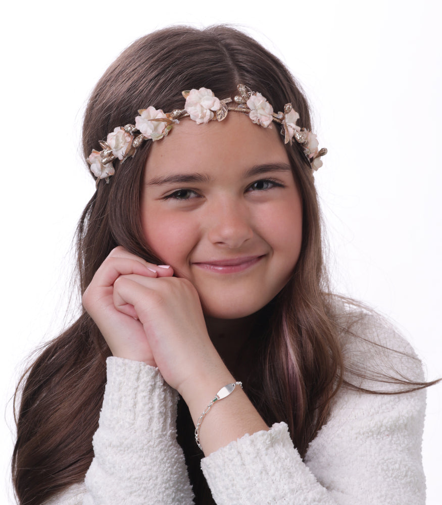 ID Bracelet (Oval) Engraved FREE - Sterling Silver I.D. Bracelet for Kids