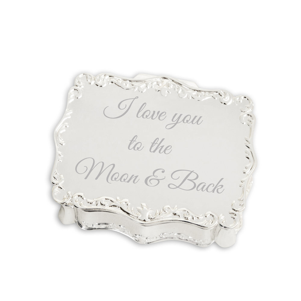 Custom Silver Rectangle Jewelry Box with Engraving